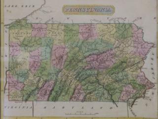 Appraisal: Map of Pennsylvania Framed and matted map of Pennsylvania th