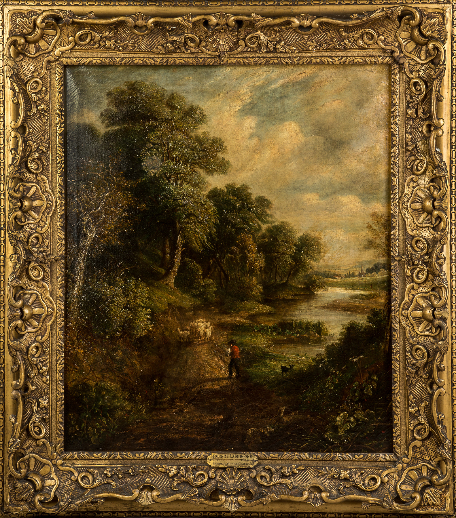 Appraisal: Attr to Robert Ladbrooke English - Landscape near Norwich Oil