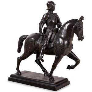 Appraisal: A Bronze Group of Bartolomeo Colleoni on Horseback after Andrea