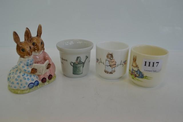 Appraisal: A SMALL GROUP OF CHILDREN'S BOOK THEMED CHINA INCL BUNNIKINS