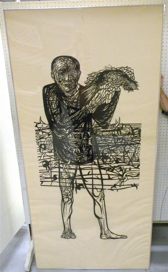 Appraisal: Leonard Baskin American - ''Man of Peace'' woodcut c Fern