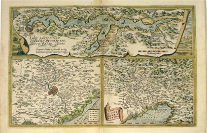 Appraisal: pieces Hand-Colored Engraved Maps - Greece Italy Ortelius Abraham Lacus