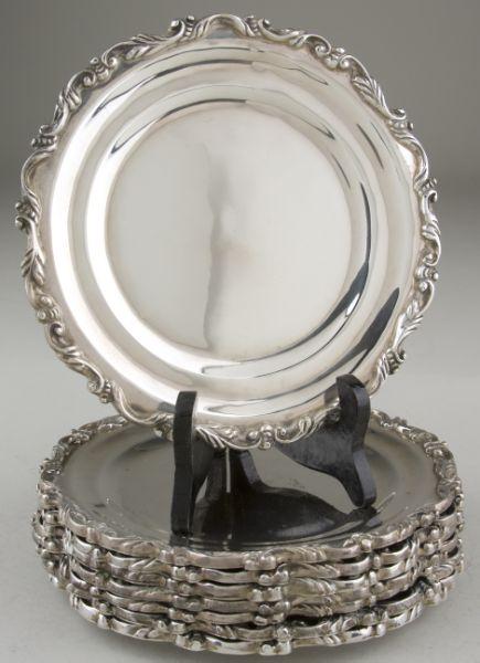 Appraisal: Set of Plata Villa Silver Bread Plates each plate stamped