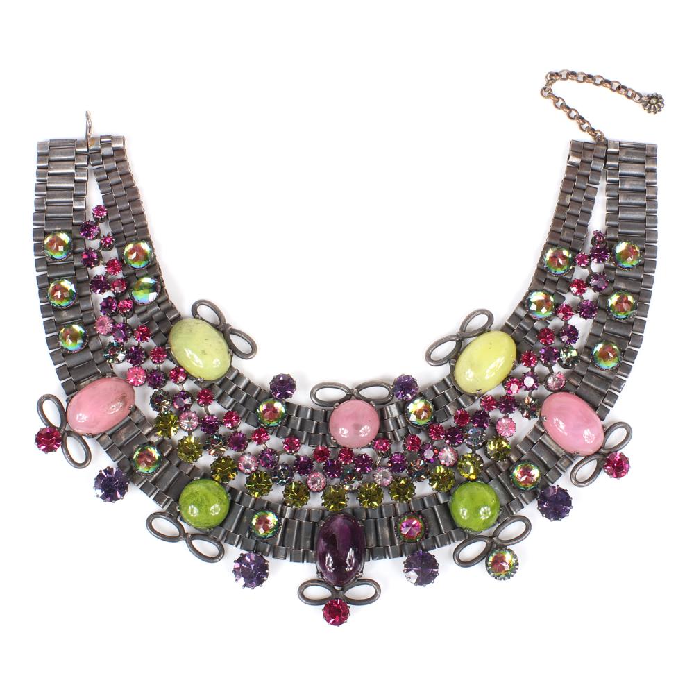 Appraisal: COUNTESS CISSY ZOLTOWSKA CIS MASSIVE COUTURE EGYPTIAN COLLAR BIB NECKLACE