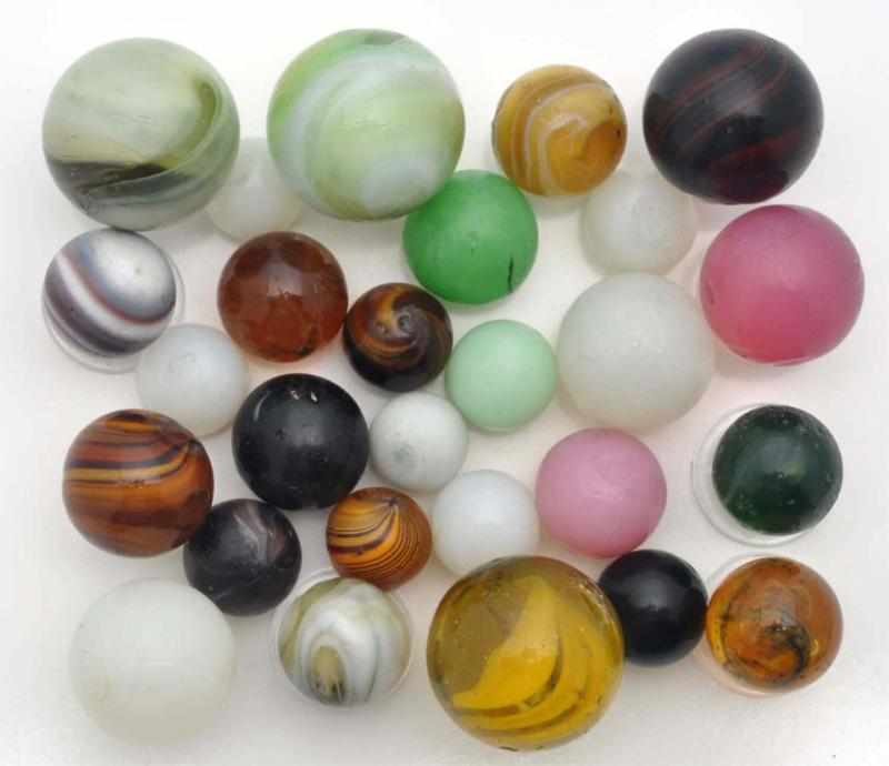 Appraisal: Lot of Handmade Marbles Description Includes opaques ten Navarre swirls