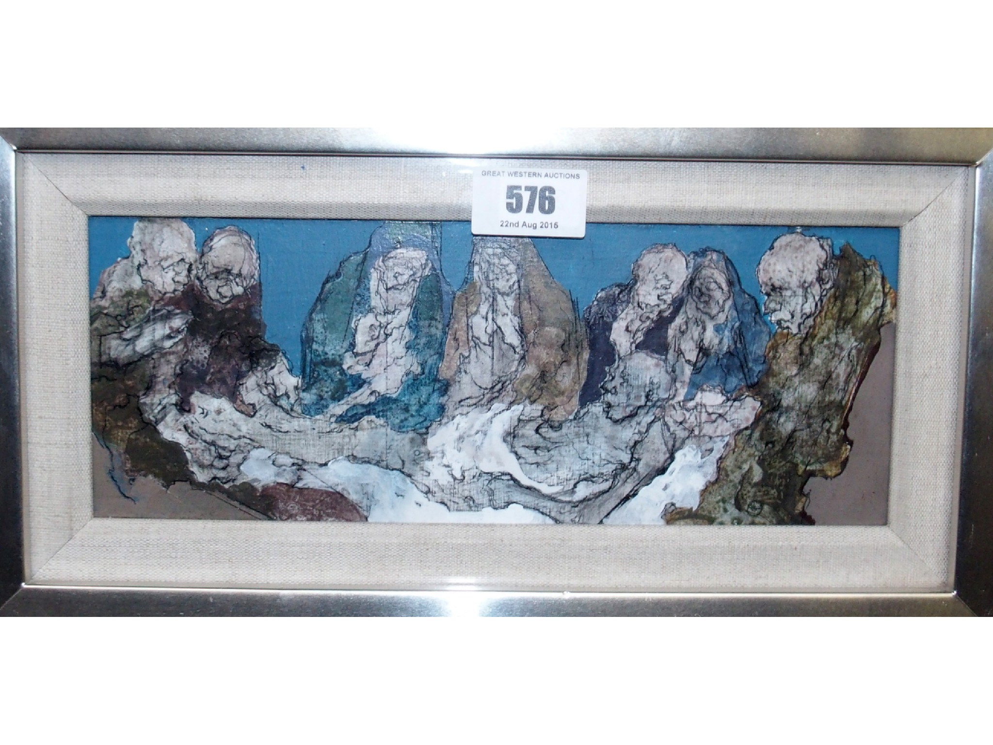 Appraisal: ANDA PATERSON Blue Pieta mixed media