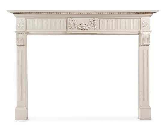 Appraisal: An Adam Style Painted Fireplace Surround Height x width inches