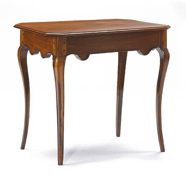 Appraisal: A Louis XV sycamore table de milieu The rectangular top