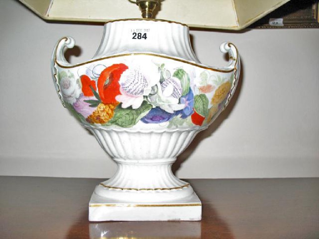 Appraisal: A NEO-CLASSICAL STYLE PORCELAIN VASE enamelled in polychrome with flowers