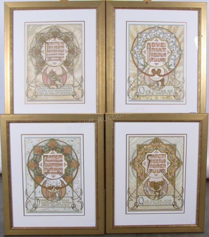 Appraisal: A set of four prints after Alphonse Mucha Czech -