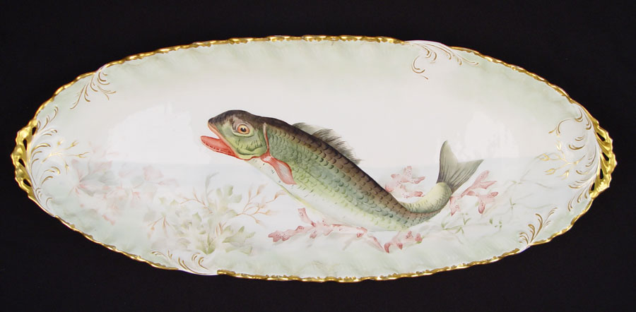 Appraisal: FRENCH LIMOGES HAND PAINTED FISH CHARGER Martial Redon circa -