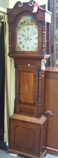 Appraisal: A William IV mahogany crossbanded oak striking eight day longcase