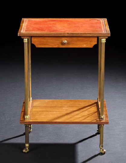 Appraisal: Directoire-Style Mahogany and Brass Occasional Table early th century the