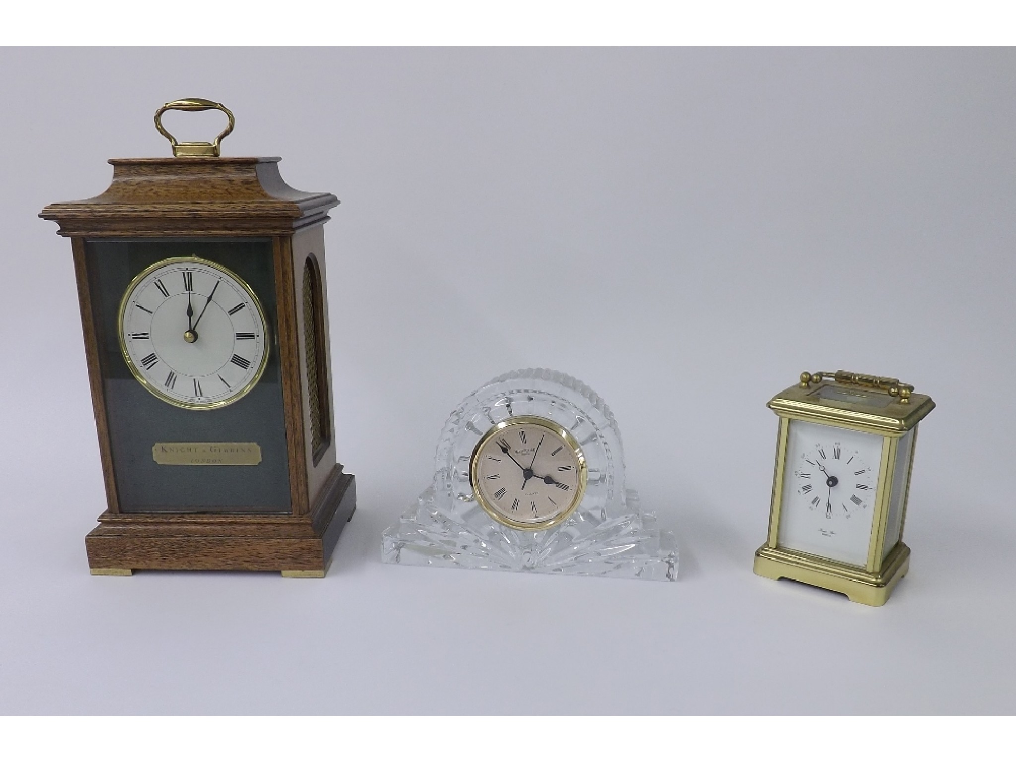 Appraisal: Waterford Crystal cut glass mantel clock wide together with Knight