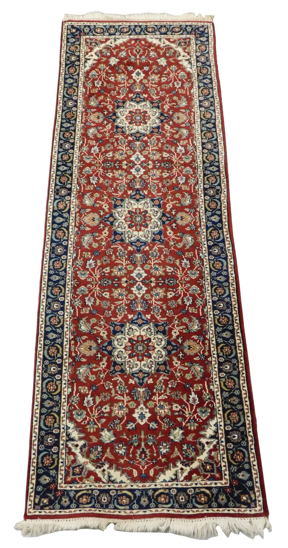 Appraisal: RUG Modern Persian style runner wool on cotton red field