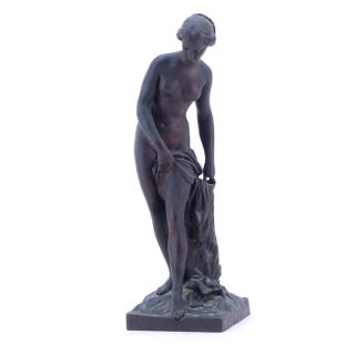 Appraisal: After Etienne Maurice Falconet French - Baigneuse Bronze Sculpture Signed