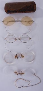 Appraisal: Antique Eyeglasses Collection with One Case Includes four pair of