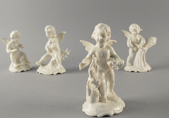 Appraisal: Four Blanc de Chine Dresden Figures cherubs portraying the four