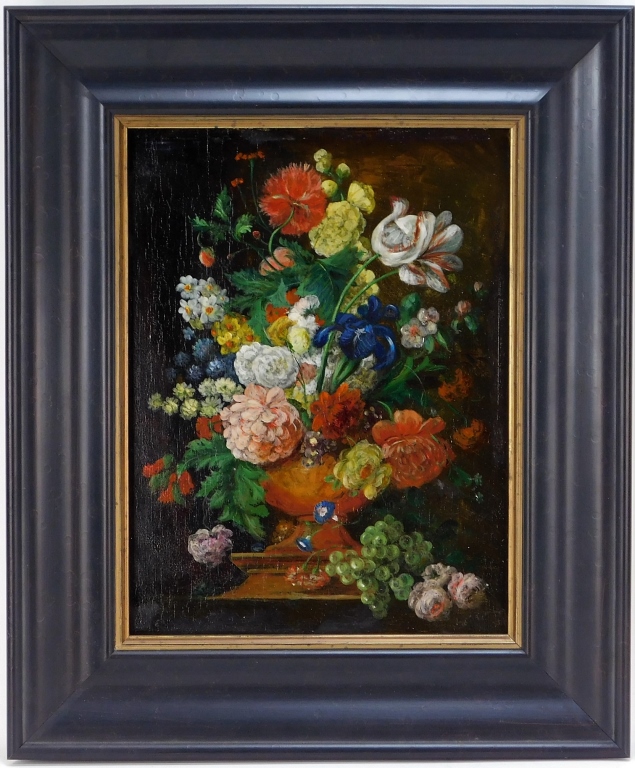 Appraisal: C DUTCH SCHOOL BOTANICAL STILL LIFE PAINTING Netherlands th CenturyVibrant