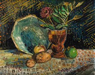 Appraisal: DAVID BURLIUK RUSSIAN - Still Life for Danny E oil