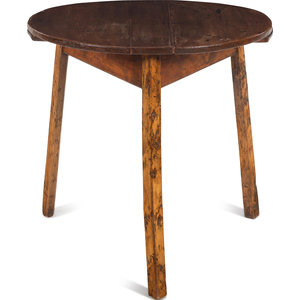 Appraisal: A Primitive Elm Side Table th Century Height x diameter