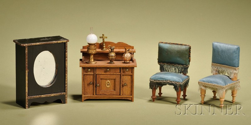 Appraisal: Group of Miniature Furniture and Accessories Germany c furniture comprising