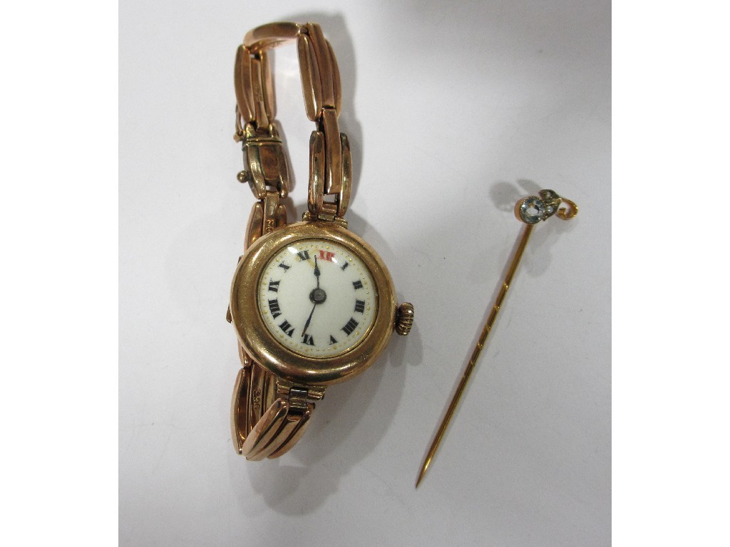 Appraisal: Lot comprising a ladies early th century ct gold wrist