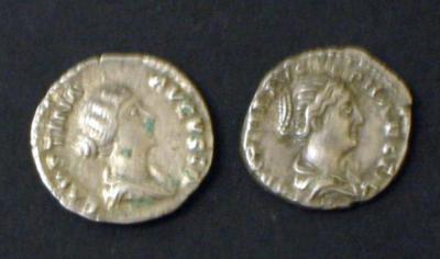 Appraisal: TWO FAUSTINA JUNIOR DENARII with Concordia and Diana on reverse