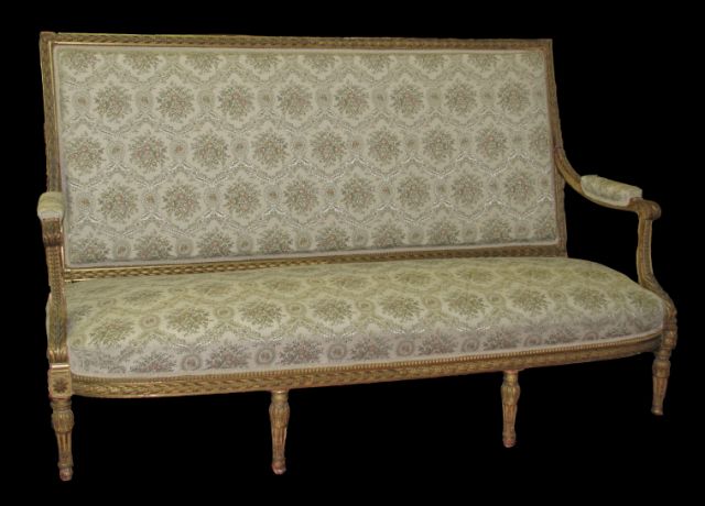 Appraisal: Louis XVI French Sofa with a carved and gesso gilded