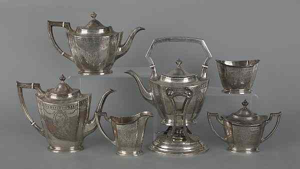 Appraisal: International Silver Co sterling silver six-piece tea service to include