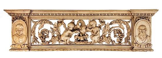 Appraisal: A French Carved Oak Altar Rail Height x width x