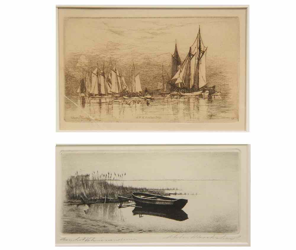 Appraisal: ETCHINGS - Two Marine Etchings including 'aan het Veluwemeer' by