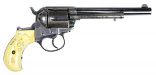 Appraisal: Colt 'Lightning' double action revolver with scrimshaw decorated grips having