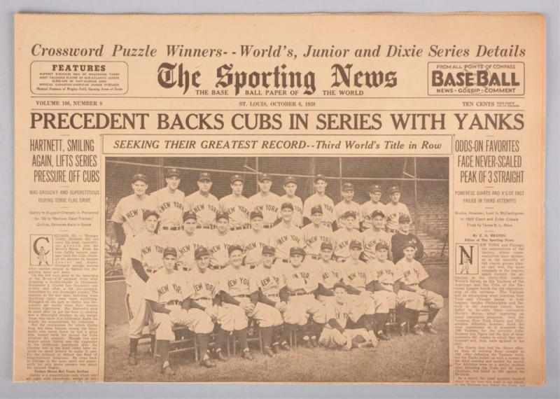 Appraisal: Lot of The Sporting News Newspapers Description Includes the September