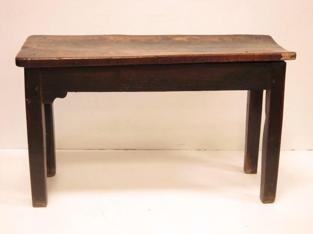 Appraisal: An antique oak Table with thick single plank top on