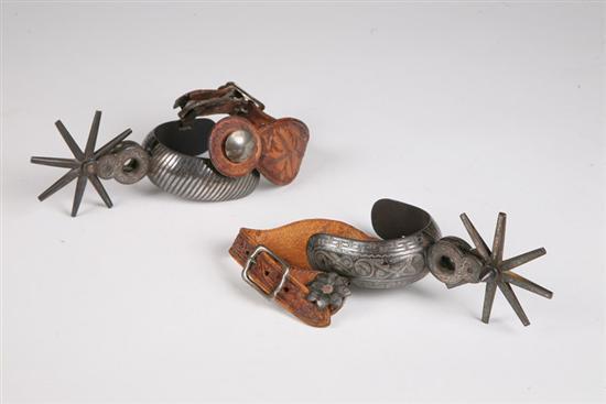 Appraisal: PAIR OF SPURS American late th-early th century Heavy wrought