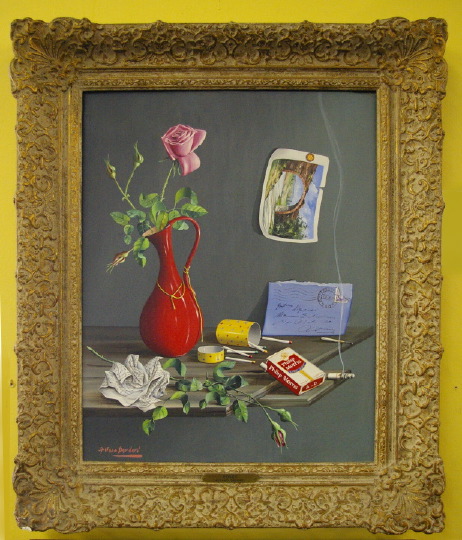 Appraisal: Alfaro Dardari Italian th Century Still Life with Rose oil