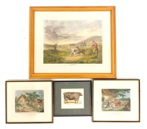 Appraisal: Four later coloured etchings comprising Finding cm x cm Fox