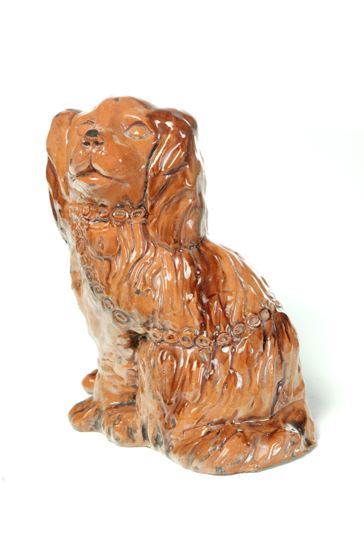 Appraisal: REDWARE SPANIEL England ca Well formed and detailed with high