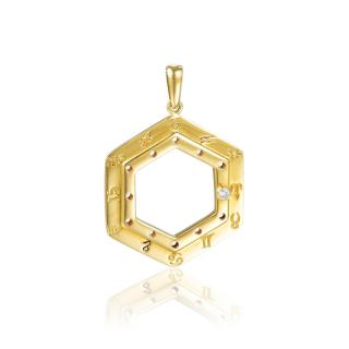 Appraisal: Cartier Gold Zodiac Pendant With a hexagonal design crafted out