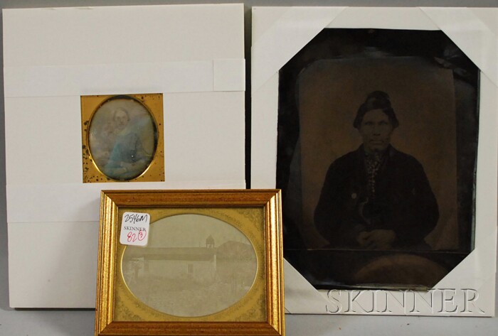 Appraisal: Two Daguerreotype Photographs and a Whole Plate Tintype Portrait Photograph