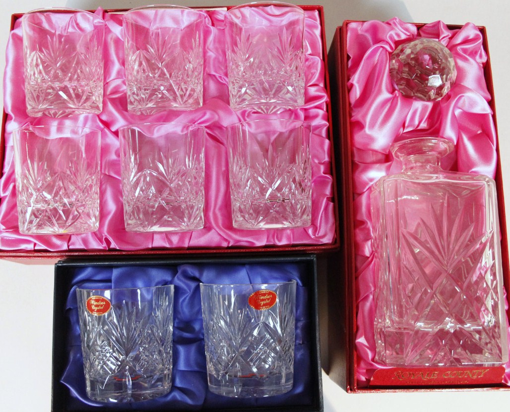 Appraisal: Various boxed Royal County and other crystal glassware to include