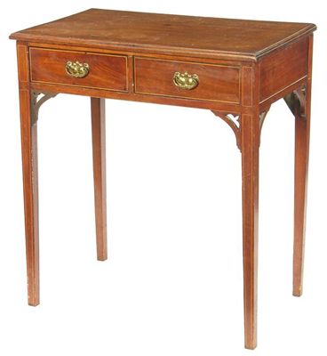 Appraisal: A mahogany side table with a moulded edge top and