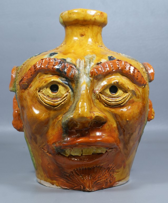 Appraisal: Quincy Scarborough Jr North Carolina pottery face jug dated impressed