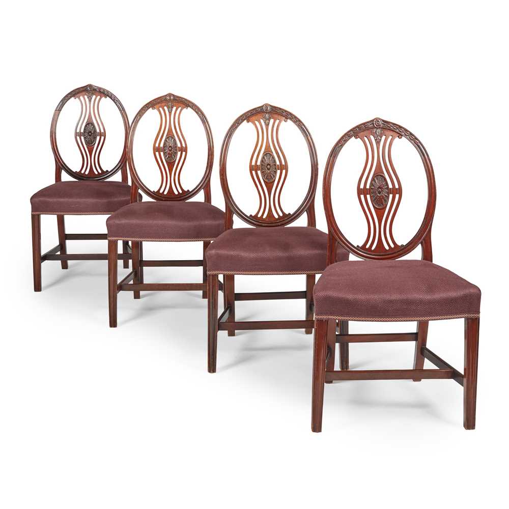 Appraisal: SET OF FOUR GEORGE III MAHOGANY DINING CHAIRS TH CENTURY