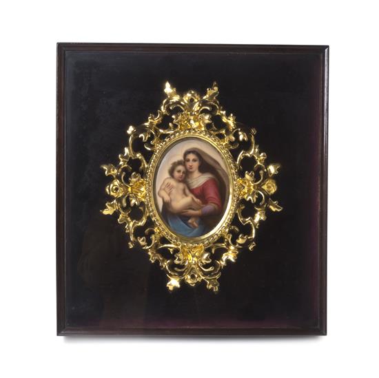 Appraisal: Sale Lot A Bavarian Porcelain Plaque depicting the Madonna and