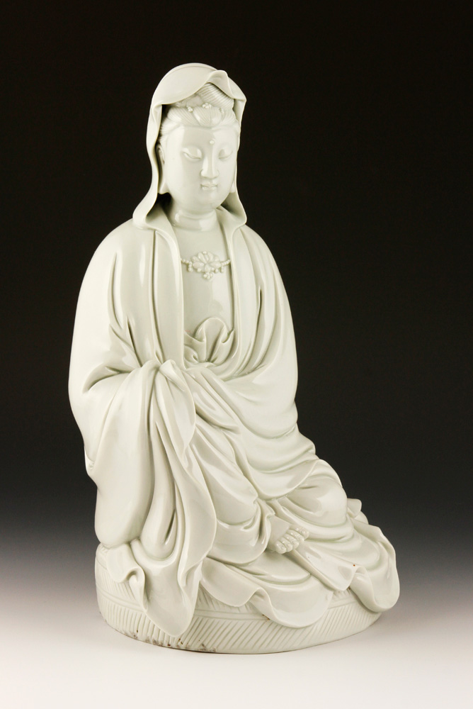 Appraisal: - Blanc de Chine Guanyin Figure Blanc de chine figure