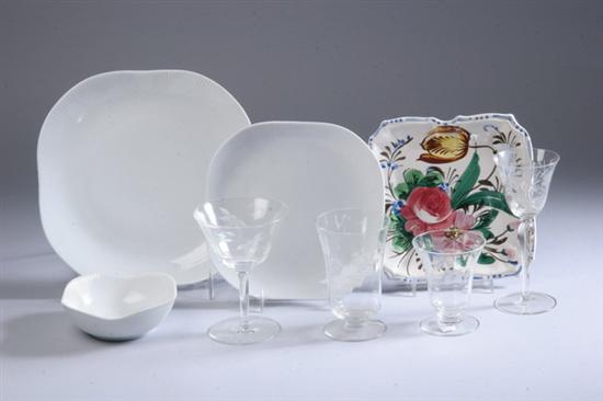 Appraisal: GROUP OF CERAMIC AND GLASS TABLEWARE Including a partial Swedish