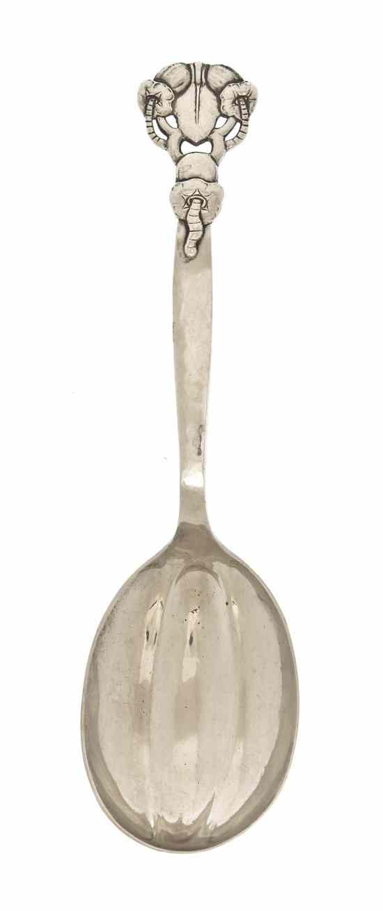 Appraisal: A Danish Silver Serving Spoon likely V Mortensen having a