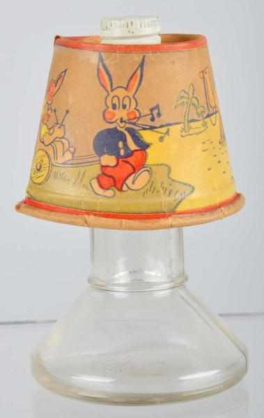 Appraisal: Glass Lamp Candy Container Description With cardboard shade and original